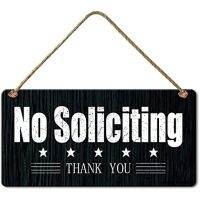 Lupeishop Retro Wood No Soliciting Sign-เหมาะสำหรับตกแต่งบ้านหรือสำนักงาน-ศิลปะตกแต่งผนังสำหรับประตูหรือผนัง