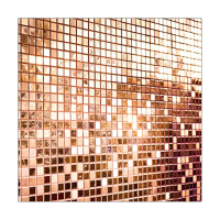 6000Pcs Self-Adhesive Mirrors Mosaic Tiles, 10 Sheets Glass Tile 5X5mm Glass Mirrors Mosaic Tiles Sticker (Rose Gold)