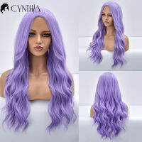 Purple Body Wave Synthetic Wigs For Women Long Ombre Cosplay Party Colorful Wig Natural Hair Heat Resistant Pelucas De Mujer