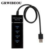 (CALGY Phone protection) Grwibeou 4 PortsHUB ความเร็วสูง4พอร์ต USB 3.0HUB Splitter ขยายสำหรับ DesktopLaptop อะแดปเตอร์ USB 2.0 HUB