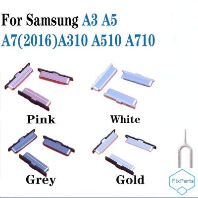 สำหรับ Samsung Galaxy A3 A5 A7 2016 A310 A510 A710กรอบโทรศัพท์เพาเวอร์เฟรม + ปุ่มปุ่มแป้นสัมผัสปุ่มปรับระดับเสียงอะไหล่