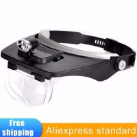 Jewelers Loupe Soldering Led Jewelry Dental Magnifying Glass Loupes Headband Lamp Glasses Hand Job Old People Accessories