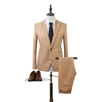 Men Suits Formal Wedding Business Dress Suit Costume Homme One Button Blazer Coat Pants 2 Pieces Set Men Clothing Costume Homme