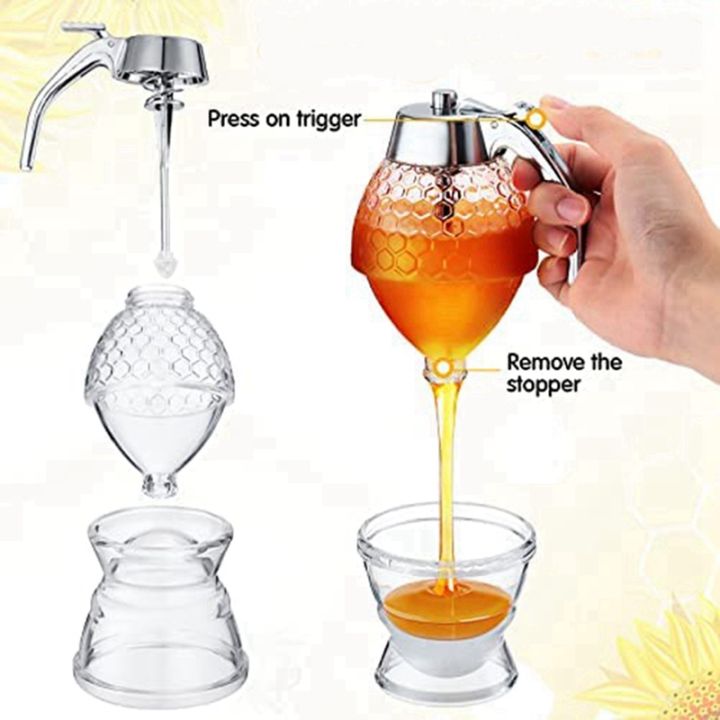 honey-dispenser-syrup-dispenser-acrylic-honey-pot-no-drip-honey-pourer-dispenser-for-pancakes-syrup-honey-sugar-4pc