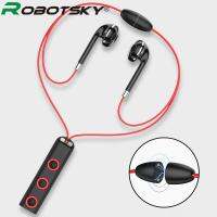 【Undine earphone】ROBOTSKY หูฟังไร้สายพร้อมไมโครโฟน,V4.1บลูทูธ BT313ไร้สายหูฟังชนิดแม่เหล็กห้อยคอกีฬา