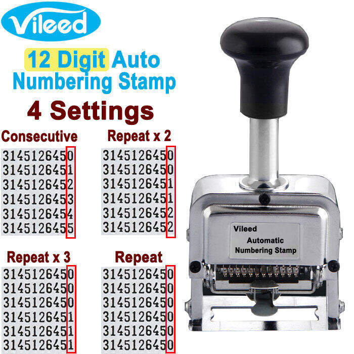 12 Digit Wheel Self Inking Automatic Numbering Machine Stamp Auto
