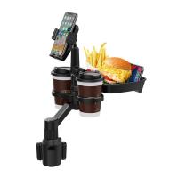 Cup Phone Holder for Car Detachable Car Food Table Tray 360 Degree Rotation Car Cup Holder Tray with Solid Base &amp; Phone Slot for Travel Road Trip pleasure