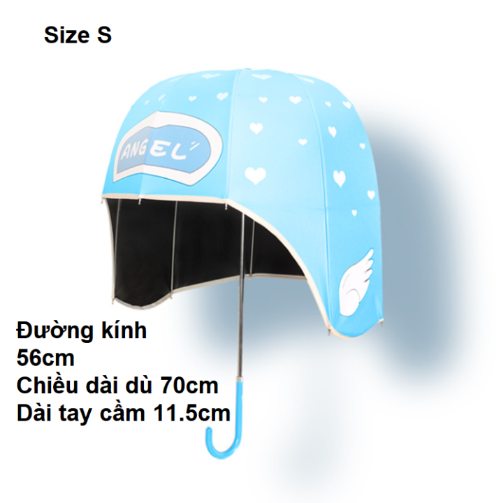 Ô dù họa tiết hoạt hình dễ thương Cartoon Helmet Sun Umbrella Kids |  