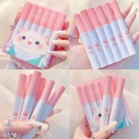 MUGE LEEN Sucking Cat Girl Lip Glaze ชุดลิปกลอส 6 ชิ้น ชุดลิปสติกให้ความชุ่มชื้นยาวนาน