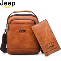 JEEP BULUO Mens Travel New Handbags Hot Sale Male Large Split Leather Men Messenger Bag Man Fashion Crossbody Shoulder Bags