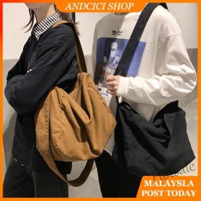 【hot sale】▲❣ C16 Korean Canvas Bag Large Capacity Crossbody Shoulder Bag Pure Color Simple and Versatile Unisex Messenger Bag Handbag