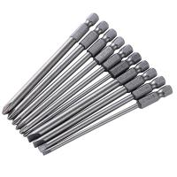 10Pcs/Set 100Mm Alloy Steel S2 Slotted Screwdriver Bits Straight Head Batches Screwdriver Set