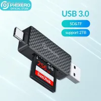 ✉PHIXERO-USB 3.0เครื่องอ่านการ์ดความจำ2ช่องสำหรับ TF SD Adaptador De Cartão Acessórios แล็ปท็อป PC Macbook Linux