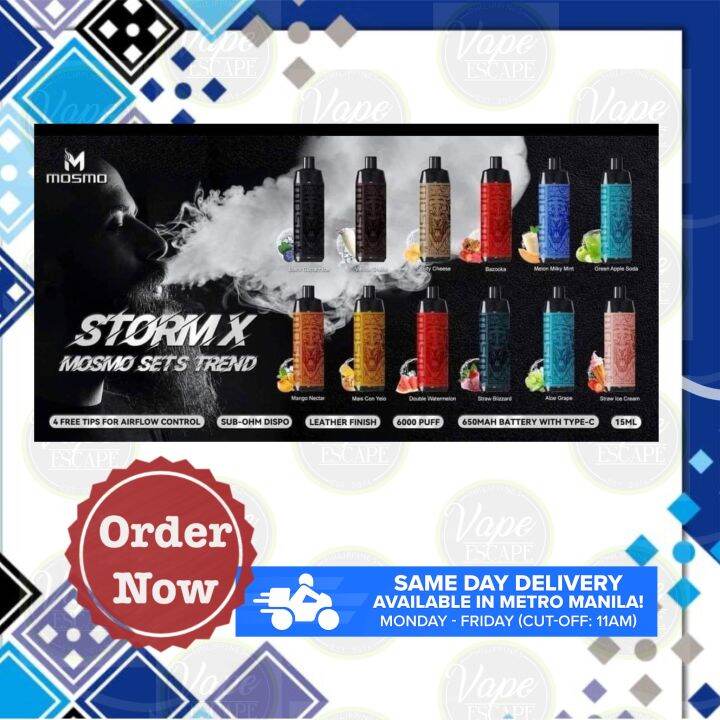 Mosmo Storm X 6000 3mg Sub Ohm Disposable Rechargeable Lazada Ph