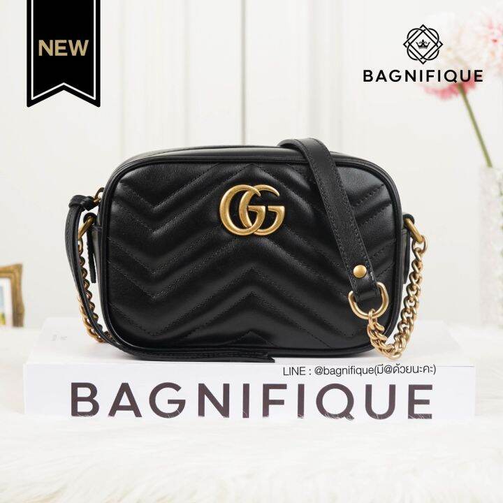 GUCCI Marmont Camera Bag Mini 18 cm Black Lazada.co.th