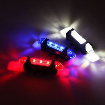 【cw】 Cross-Border AQY Bicycle Light Cycling Fixture Supplies Bicycle Tail Light Warning Light 5LED Rechargeable Mountain Bike Taillight