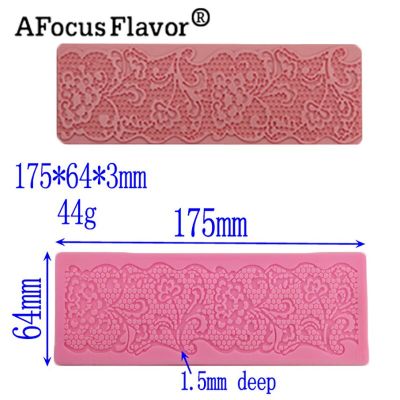 ；【‘； 3D Lace Flower Silicone Molds Cake Border Fondant Mould Cake Decorating Baking Mold Chocolate Candy Polymer Clay Moulds