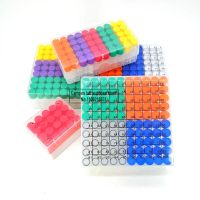 ✶✱☁ 1set 50/81/100-well Plastic Cryotube Storage Box 50/81/100pcs 1.8ml/5ml Colorful PP Freezing Tube for Lab Experiment