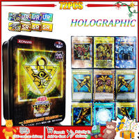 เลเซอร์ Yugioh พร้อมกล่องเหล็กภาษาอังกฤษ,แฟลชการ์ด Bronzing มังกรขาวดวงตาสีฟ้า72ชิ้น【cod】