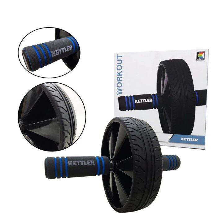 kettler double wheel exerciser roller / push up roller / ab wheel ...