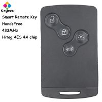 JHTJHNDTGFJHND KEYECU Keyless ไปแฮนด์ฟรีสมาร์ทการ์ดกุญแจรถระยะไกลที่มี4ปุ่ม433เมกะเฮิร์ตซ์7953 4A ชิปสำหรับเรโนลต์คลีโอ IV 4 Captur 2009-2017