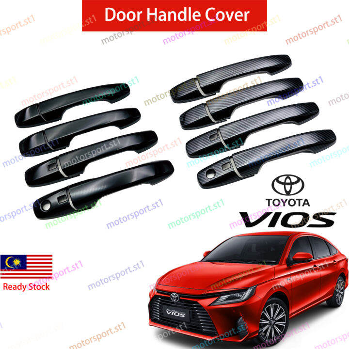 [READY STOCK]Toyota Vios 2023 Door Handle Cover Carbon Piano Black