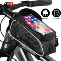 WEST BIKING Bicycle Bag Cycling Top Front Tube Frame Bag Waterproof 6.5 Inches Phone Case Storage Touch Screen MTB Road Bike Bag Power Points  Switche