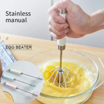 Semi Automatic Egg Whisk Hand Mixer Self Turning Egg Stirrer Manual  Portable Egg Beater Cream Stirring Mixer Kitchen Accessories