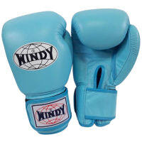 Windy Boxing Gloves ( 8,10,12,14 oz.) Light Blue Genuine Leather Sparring MuayThai MMA K1นวมซ้อมมวยไทย วินดี้สปอร์ต สีฟ้า ทำจากหนังแท้ เมจิกเทป