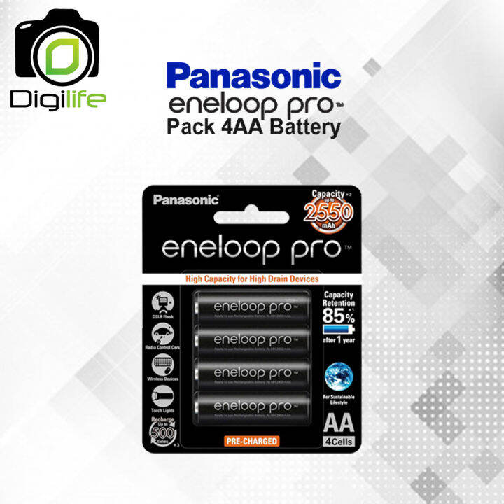 Panasonic Battery Eneloop Pro Recharge 4*AA 2500 mAh. (แบตชาร์จ AA / 1 ...