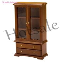 【hot sale】 ▤✲ B32 [Small daisies] 1:12 Dollhouse Miniature Double Door Bookcase Showcase Storage Cabinet Locker Cupboard Home Furniture Model Decor Toy Doll House Accessories