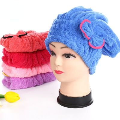 Microfiber thick coral fleece absorbent quick-drying cap confinement cap womens bag turban shower cap household dry hair towel Showerheads