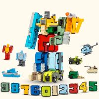 Transformation Robot Assembling Building Blocks Number Deformation Robot Educational Action Figure Toys for Children Gifts Anime