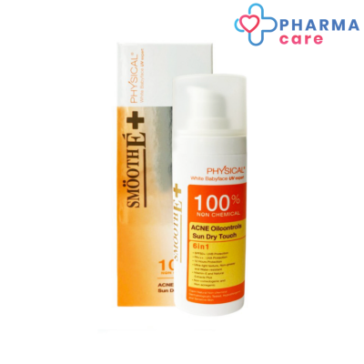 สีขาว  Smooth E Physical Sun Dry Acne Oil 38 g. /White - สมูทอี  ฟิซิคอล ซัน ดราย แอคเน่ ออยล์  38 กรัม [Pharmacare]