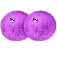 2 Pcs Roller Skate Pom Poms with Jingle Bells Girls Roller Skate Pom Poms Fuzzy Pom Pom for Quad Roller Skate