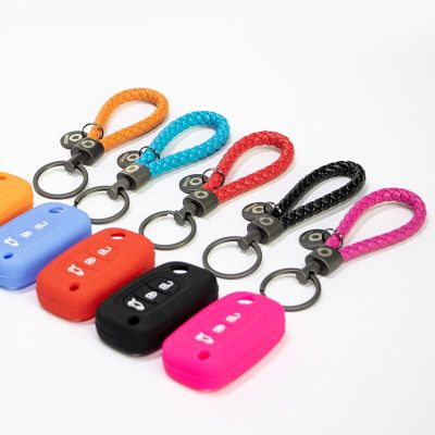 Car Remote Control Accessories Fold Key Color Silicone Key Case Ring Keychain Decoration For Smart 453 Fortwo Forfour BV Rope Electrical Connectors