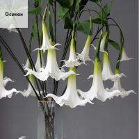 CUNXIN พียู PU ดอกไม้ Datura ประดิษฐ์ขนาดใหญ่ อีลาสติก สัมผัสได้จริง ผักบุ้งผักบุ้ง การจำลองแบบจำลอง 83ซม. ค่ะ แต่งงานในงานแต่งงาน