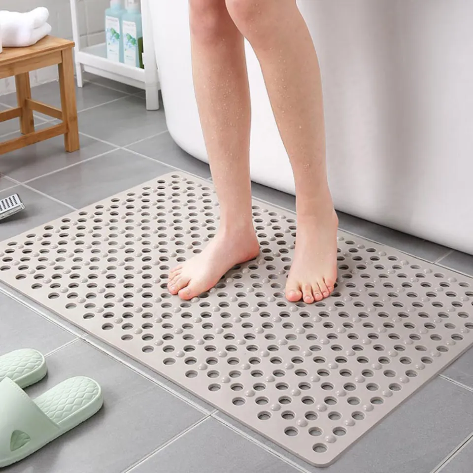 Homaxy Non-Slip Bathroom Bath Mat Soft PVC Anti-skid Shower Rug Waterproof  Carpet With Suction Cup Home Decoration