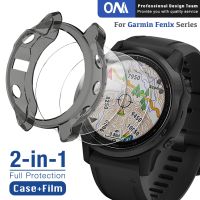 2-in-1 Protective Case + Screen Protector for Garmin Fenix 7 7S 7X 6 6S 6X Pro 5 5S Smart Watch Silicone Cover &amp; Tempered Glass Cables