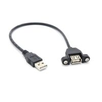 USB2.0 Male to Female Extension USB 2.0 Cable 30cm With Panel Mount Hole Cable 50cm 100cm