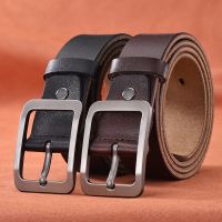 [DWTS] Sabuk Kulit Sapi Sabuk Tali Kulit Asli Pria untuk Pria Jeans Vintage Mewah Gesper untuk Pria Cintos Masculinos Ceinture Homme