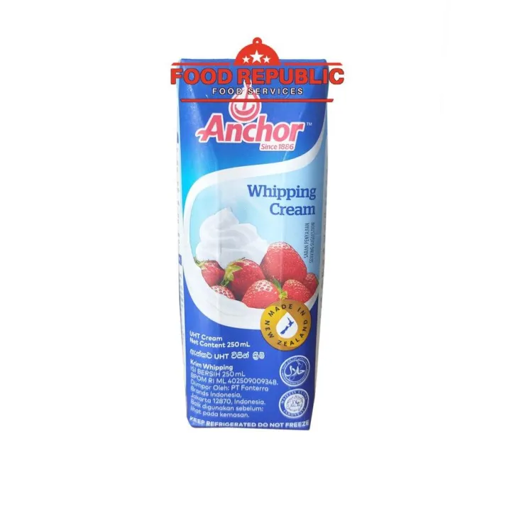 WHIPPING CREAM ANCHOR 250 GR DAIRY WHIP CREAM HALAL PREMIUM IMPORT