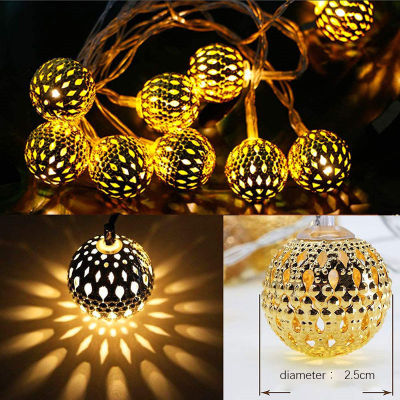 LED Morocco Ball Fairy Garland 3 6M 2.5cm ball String Light For New Year Christmas Wedding Navidad Home Decors Battery Operated