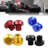 2Pcs Anti-Rust Motorcycle CNC Aluminum M10 x 1.25 Rear view Mirror Hole Plugs Screws Bolts Covers Caps Rearview Mirror Holder Mirrors