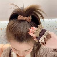 Autumn And Winter Fashion Bow Tie Rubber Band Elastic Hair Rope Women Soft Pleated Fabric Girls Retro Headwear Hair Accessories Hair Accessories