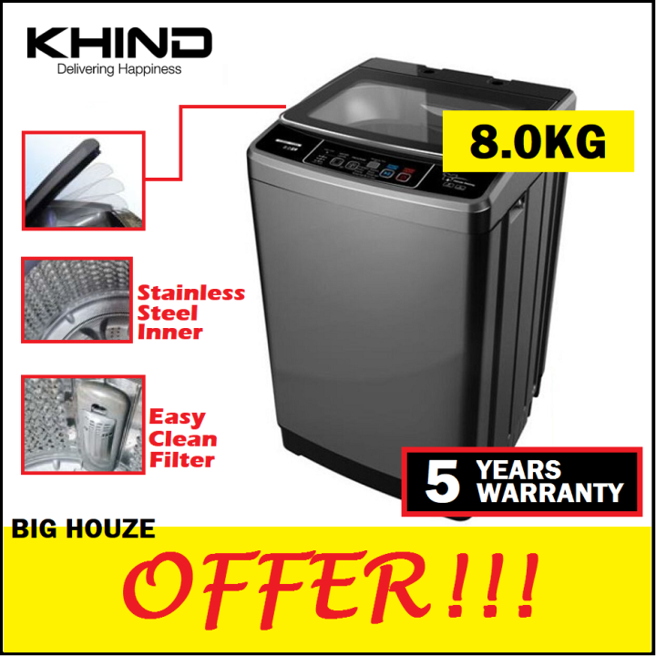 Khind 8KG Full Auto Washing Machine WM80A Top Load Automatic Washer