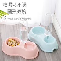 Pet Bowl ชามให้อาหารพร้อมน้ำสำหรับสุนัข และแมว สัตว์เลี้ยง แบบ 2 หลุม