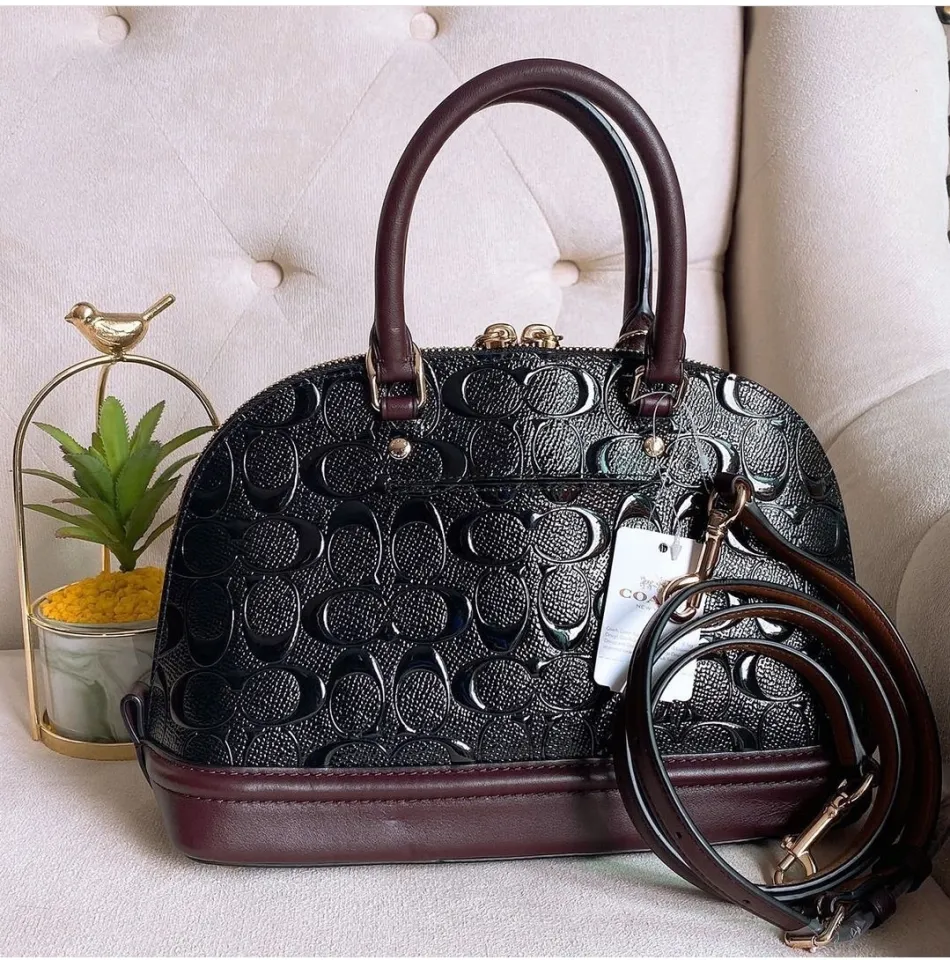 Buy Coach Signature Debossed Patent Leather Mini Sierra Satchel