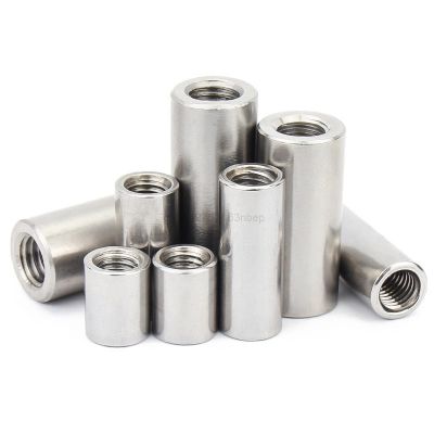 2/10pcs M3 M4 M5 M6 M8 M10 304 Stainless Steel Extend Long Lengthen Round Coupling Nut Connector Joint Sleeve Tubular Nut