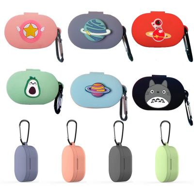 Silicone Case For Redmi Airdots Protective Cover With Hook For Xiaomi Mi Redmi AirDots 2/1 Airdots 3 Cover Earphone Charging Box Wireless Earbud Cases
